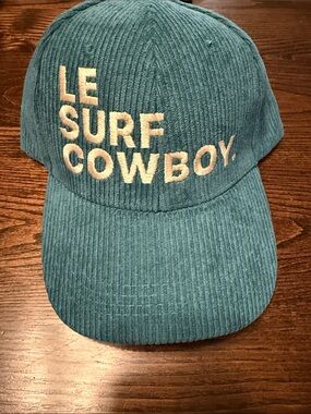 Le Surf Cowboy Teal Corduroy Cap